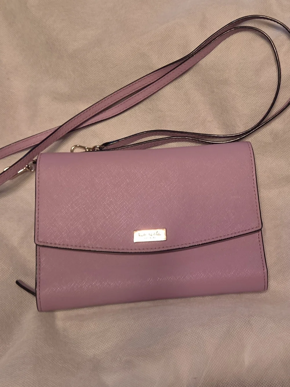 Kate Spade Leather Crossbody Clutch with Gold Hardware
